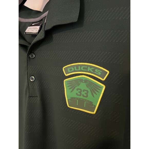 Nike Oregon Ducks NCAA Performance Dri Fit Polo Shirt 3XL Green Yellow Football - Picture 4 of 9